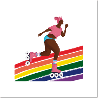 Rainbow skater Posters and Art